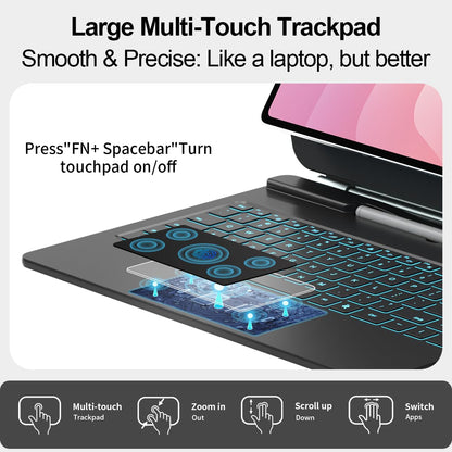 Keyboard case for Samsung Galaxy Tab S11 Ultra with floating magnetic stand and backlit keys