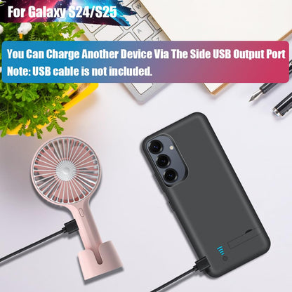 Sitong Battery Case for Samsung Galaxy S25 / S24, 5000mAh Rechargeable Extended Battery Charging Charger Case, Add 100% Extra Juice, Not Compatible with S25+ or S25 Ultra (6.2 Inches) Black