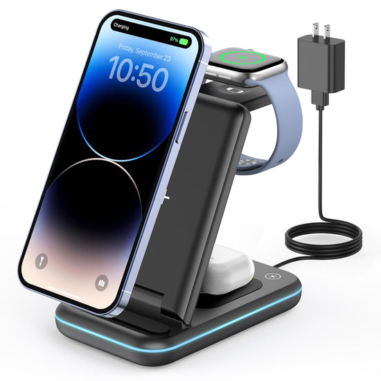 Charging adapter — GEEKERA 3 in 1 wireless charger for iPhone, Apple Watch, AirPods Pro