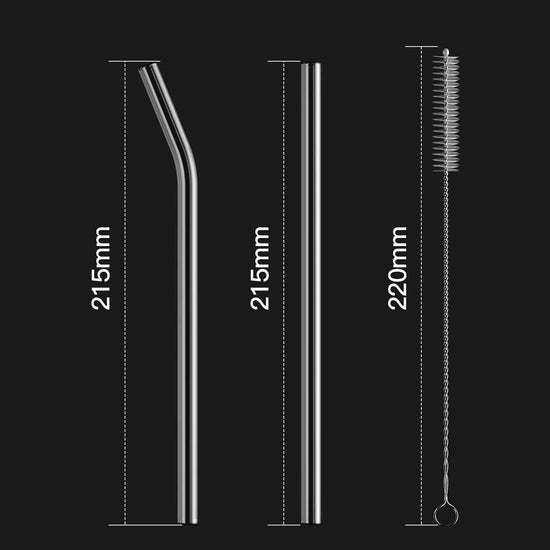 HeykirHome drinking straw — 4-pack reusable glass with cleaning brushes and mixed styles