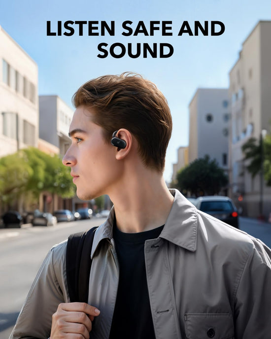 Soundcore V20i headphones — adjustable ear hooks for a snug fit and powerful sound