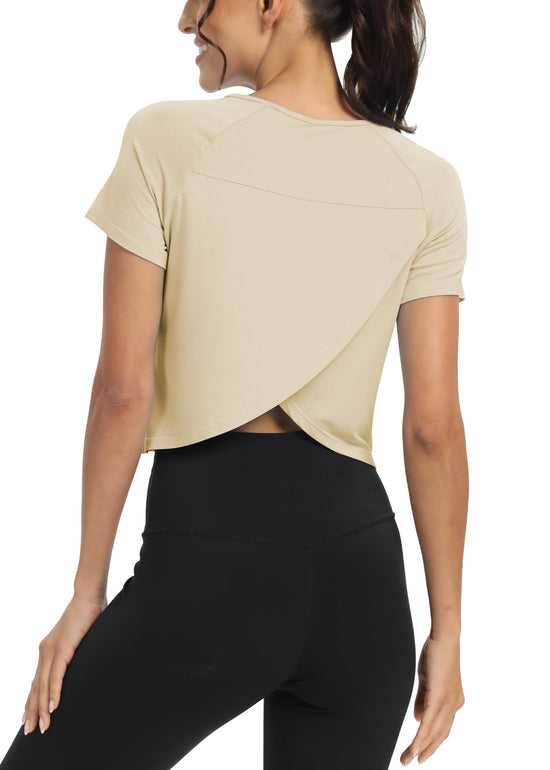 Mippo workout shirt — cropped split back design for women