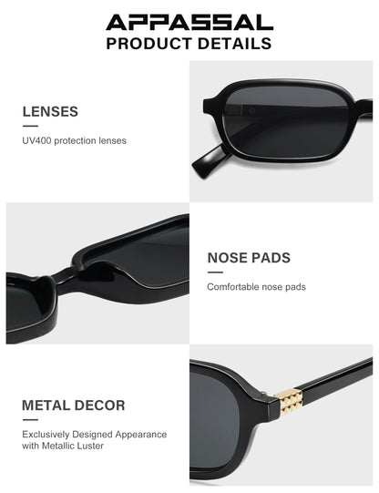 Appassal rectangular sunglasses - vintage 90s square style for women AP3698