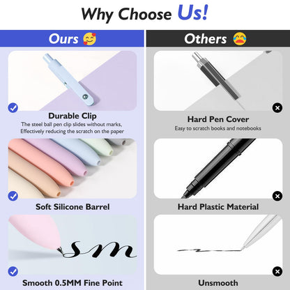 Vanhench gel pens — 0.5mm fine point black pens for office and school supplies
