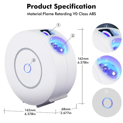 Galaxy Projector for Bedroom Ceiling, （Blue Star） Decorative Lighting Projectors with APP & Voice Control, Compatible with Alexa, HD Night Sky Light for Kids Room, Gaming & Home Decor, White