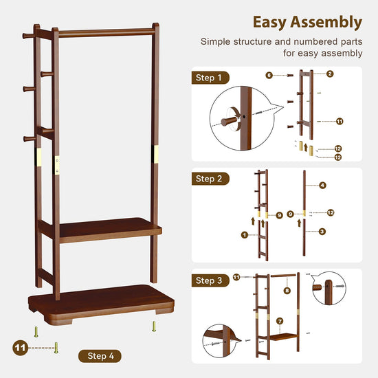 Solid Wood Clothes Rack