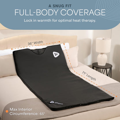 Lifepro RejuvaWrap sauna blanket — Low EMF carbon fiber heating, portable design