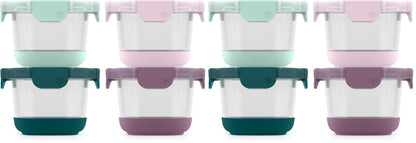 Ello food storage container — Reusable glass jars with leak proof lids and sleeves