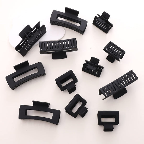 Alemaky hair clip set with square claw clips in neutral colors for all hair types