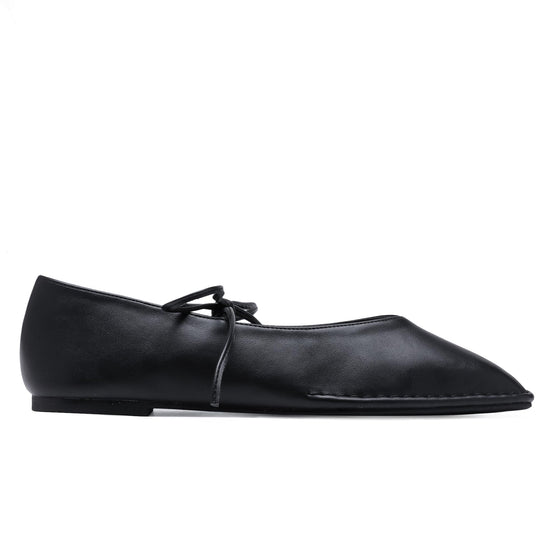 VorisVina ballet flats — lace up square toe with cute bow detail