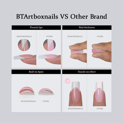False nails — XCOATTIPS French design by BTArtboxnails