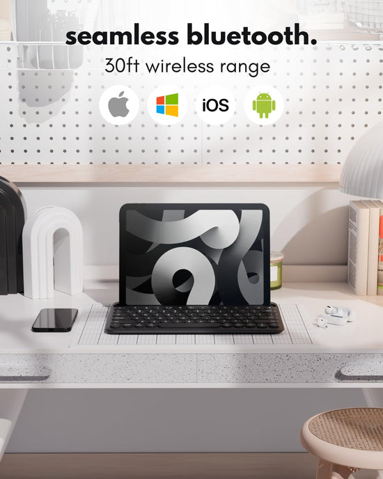 Macally Bluetooth keyboard — Universal multi-device compatibility with stand