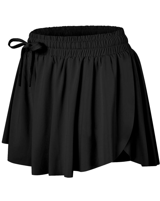 Wsirmet flowy shorts — 2 in 1 athletic workout shorts with pockets