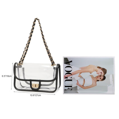 LAM GALLERY clear handbag with chain for stadium and concert use