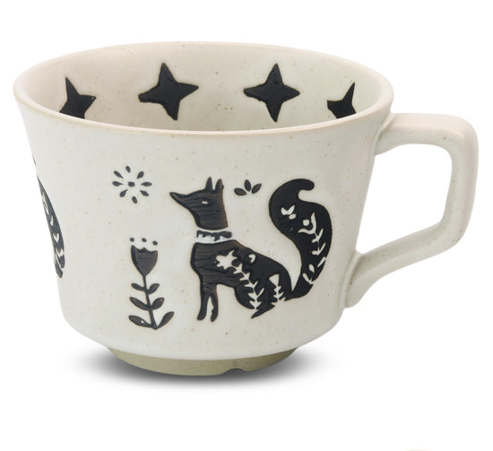 LINVIA drinking cup — unique ceramic design with handle, 11 oz capacity