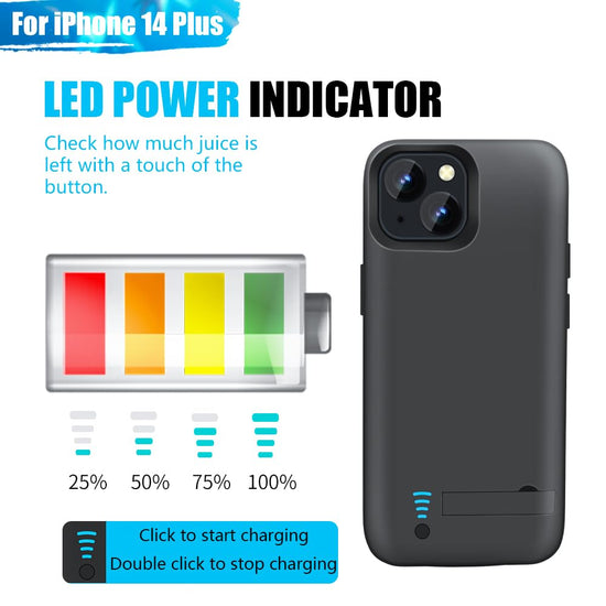 Sitong battery case — 6000mAh rechargeable extended battery for iPhone 14 Plus