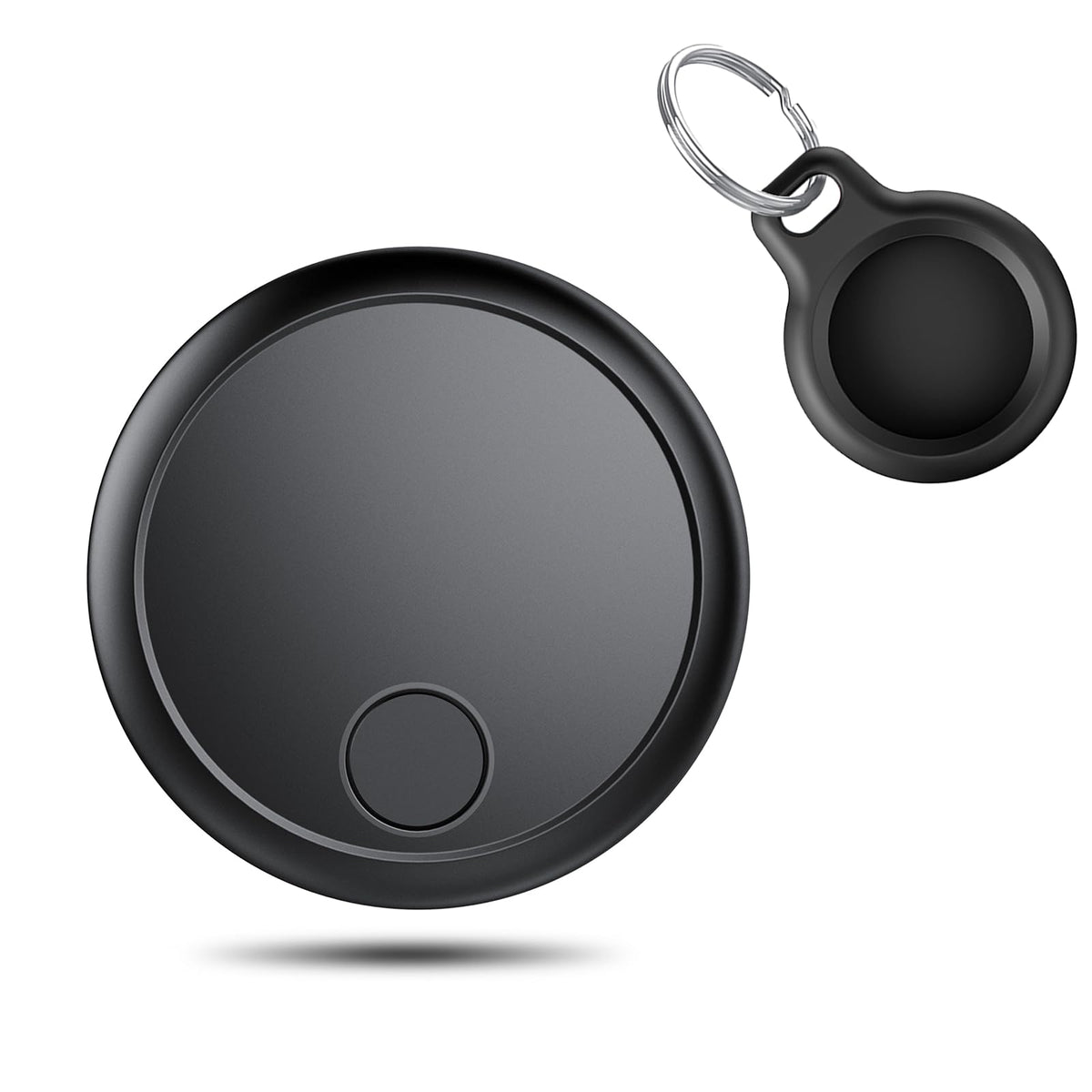 Air Tracker Tags-1 Pack,New [Apple MFi Certified],Bluetooth Tracker Work with Apple Find My (iOS Only), with Diverse Holder,Item Finder for Luggage/Key/Suitcase Gleaming Black