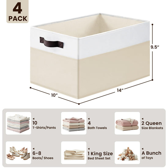 Fabric storage baskets — collapsible design with handles for easy organization