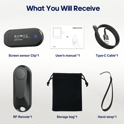 DATAFY remote control page turner with storage bag for Kindle and Kobo eReaders