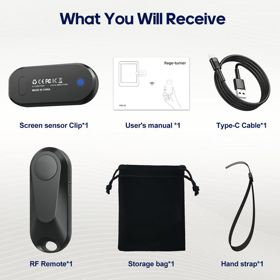DATAFY remote control page turner with storage bag for Kindle and Kobo eReaders