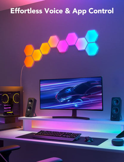 Light fixture — Govee hexagon smart LED wall lights with music sync and scene modes