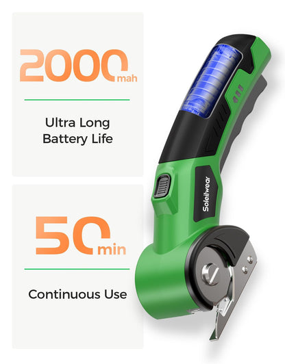 Cordless electric scissors - rechargeable with LED light and safety lock
