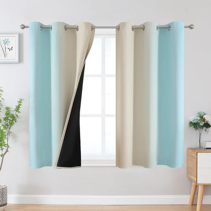 Curtain set — Estelar Textiler ombre blackout for bedroom, 2 panels