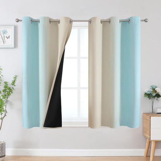 Curtain set — Estelar Textiler ombre blackout for bedroom, 2 panels