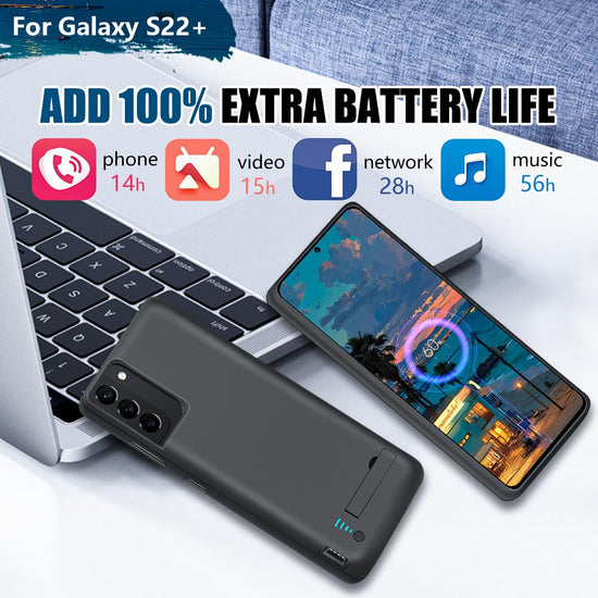 Sitong battery case for Samsung Galaxy S22+ with 5000mAh rechargeable power bank