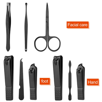 Nail clipper — professional manicure set with precision tools and storage case.