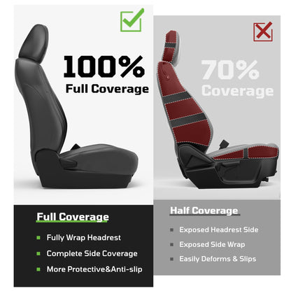 Car seat covers - custom waterproof faux leather for Toyota Tacoma 2016-2023