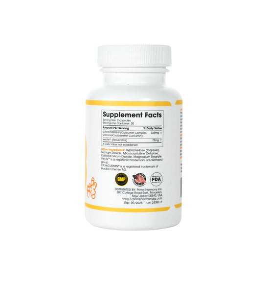 PrimeHarmony Curcumin and Resveratrol Capsules
