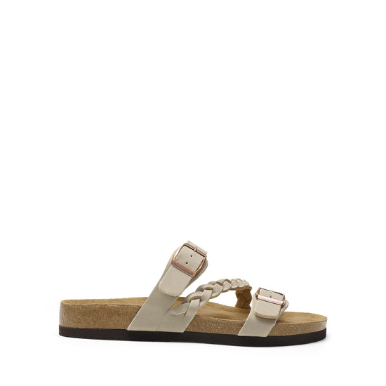 Sandal — Soft cork footbed with adjustable buckle and arch support