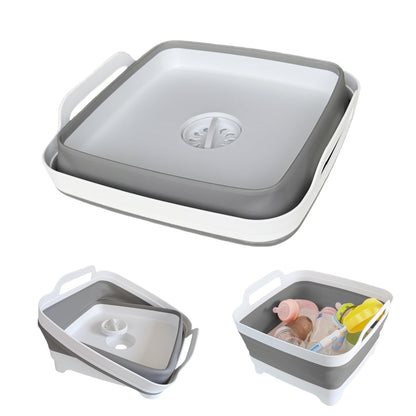 GIMWA collapsible wash basin — space-saving design with drain plug