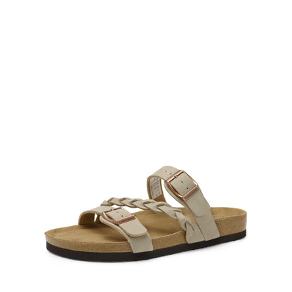 Sandal — Soft cork footbed with adjustable buckle and arch support