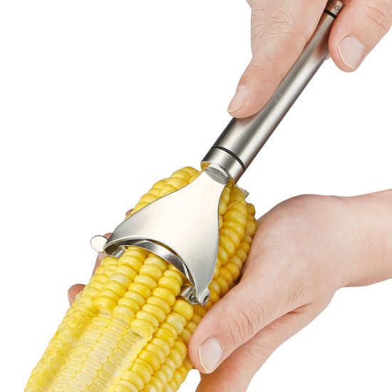 Corn peeler - stainless steel design with quick corn kernel removal tool