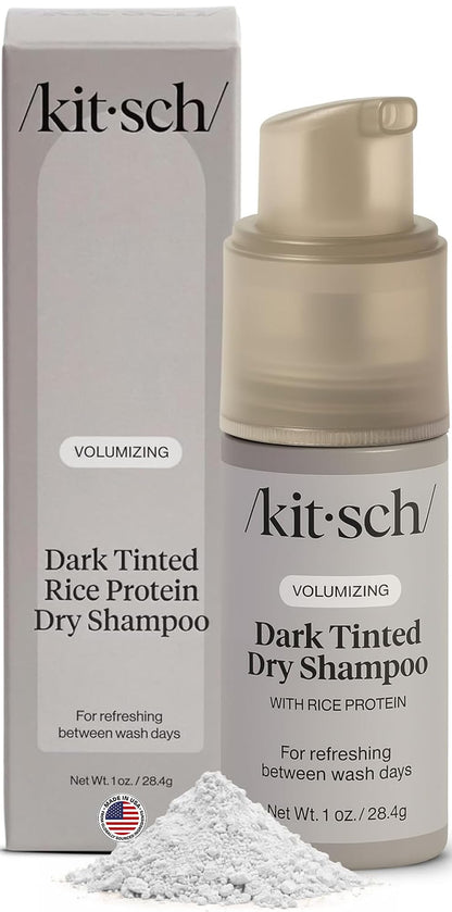 Kitsch dry shampoo — volumizing rice protein formula for dark hair, travel size pump