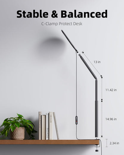 Weilisi 10.2 desk ring light — 360° adjustable with stand and C-clamp