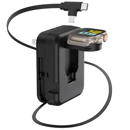 Charging adapter — 3 in 1 retractable design with 36W fast charging block and cables