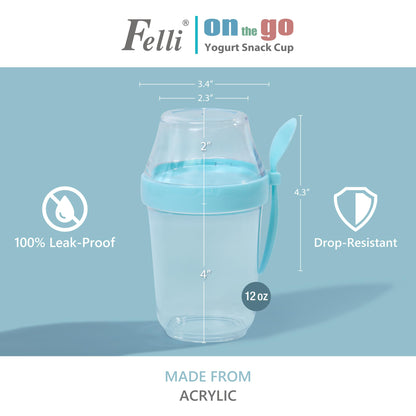 Felli food storage container with lid compartment for overnight oats