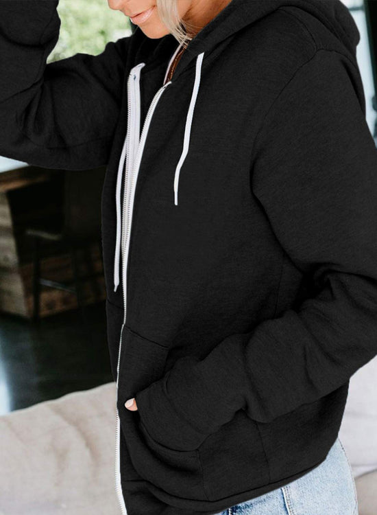 Dokotoo sweatshirt with pockets and full zip up design for women