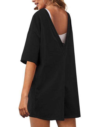 One piece outfit — Oversized reversible athletic romper with pockets