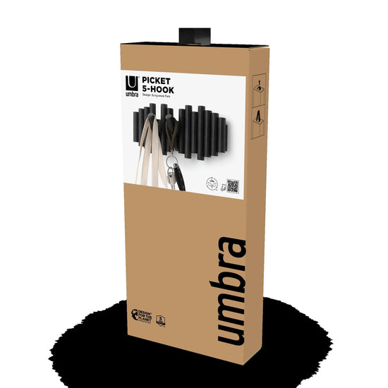 Umbra coat rack — wall-mounted design with hooks for storage