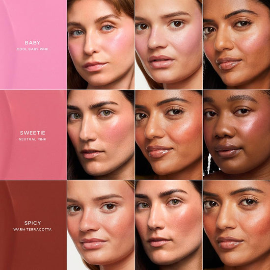 FACE_SHAPING_MAKEUP — Saie Dew Blush for a natural finish