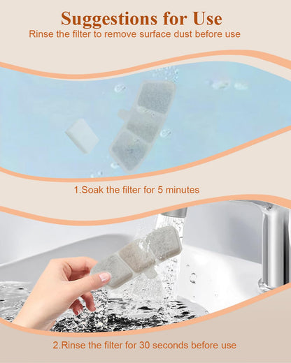 Cat Fountain Filter Replacement Compatible with Oneisall PW04 3.5L Wireless Cat Water Fountain,Removes Impurities, Easy Install, 12 Count