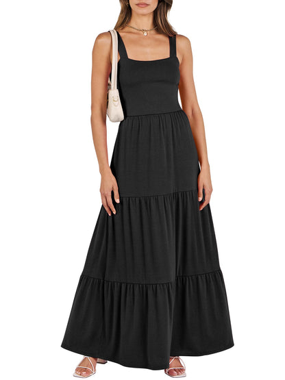 Dress — Sleeveless tiered maxi with pockets by ANRABESS