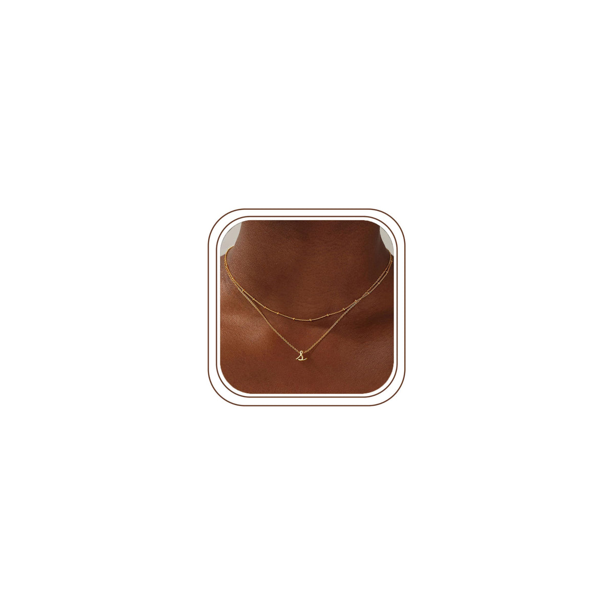 Yoosteel necklace — 14K gold-plated initial layering necklace for women and teens