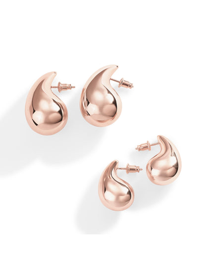 PAVOI teardrop chunky hoop earrings — 14K gold plated sterling silver design