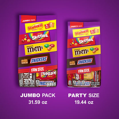 Chocolate candy — Assorted M&M'S, Snickers, Starburst and Skittles pack