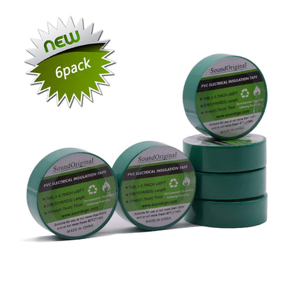 SoundOriginal electrical tape colors 3/4 inch x 30 feet, 6 pack